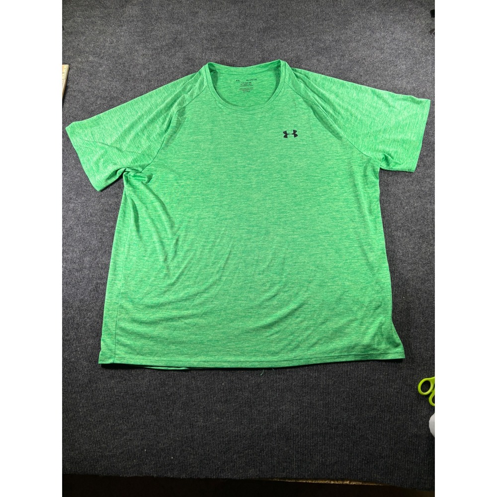 Under Armour Mens 4XL Green Heather HeatGear The Tech Tee Loose Fit T-Shirt